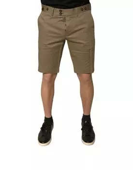 Коричневые повседневные шорты из хлопка-стрейча Chino Dolce & Gabbana