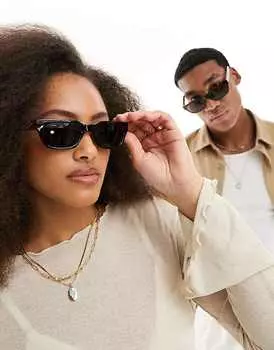 Коричневые прозрачные прямоугольные солнцезащитные очки A jaerbede bror