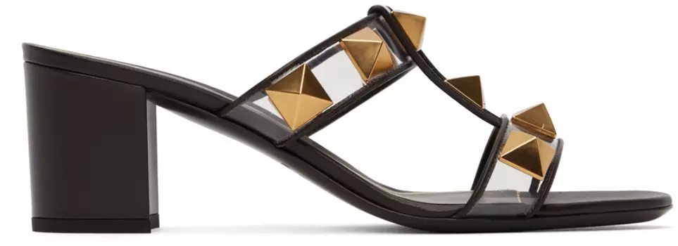 Коричневые римские сандалии с заклепками Valentino Garavani