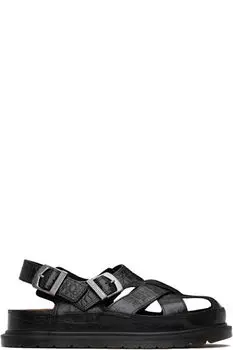 Коричневые сандалии Fisherman из крокодиловой кожи Analine Dr. Martens