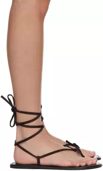 Коричневые сандалии на плоской подошве с узлом The Row