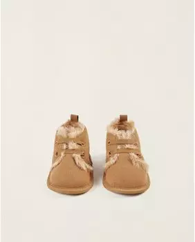 Коричневые сапоги для мальчика на застежке-липучке Zippy, бежевый