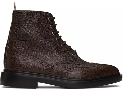 Коричневые сапоги-крылышки Thom Browne