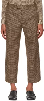 Коричневые шерстяные брюки Dries Van Noten