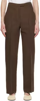 Коричневые шерстяные брюки Elia The Row