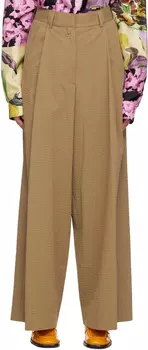 Коричневые широкие брюки Dries Van Noten