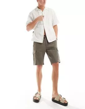 Коричневые шорты-карго Jack & Jones