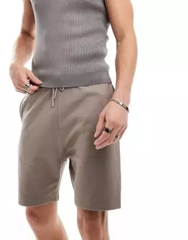 Коричневые шорты скинни ASOS DESIGN