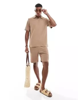 Коричневые шорты со складками Jack & Jones
