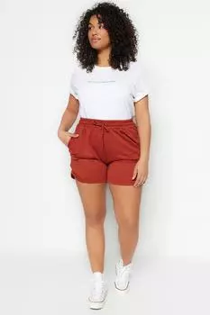 Коричневые шорты тонкой вязки Trendyol, коричневый