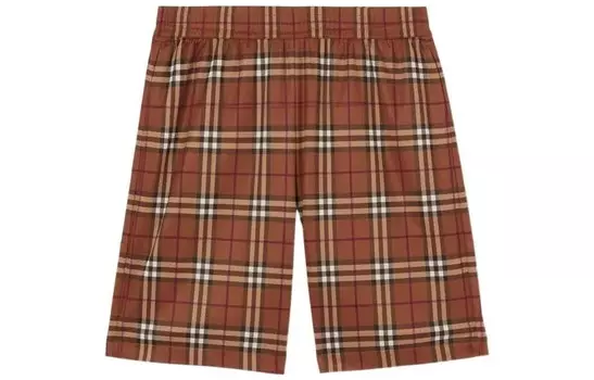 Коричневые шорты в винтажную клетку Burberry, коричневый