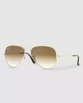 Коричневые солнцезащитные очки-авиаторы Ray-Ban, золотой