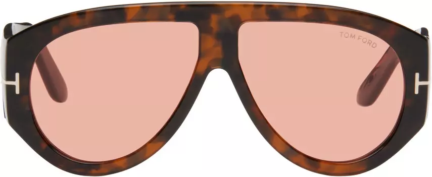 Коричневые солнцезащитные очки Bronson TOM FORD, Dark Havana/Bordeaux