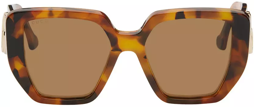 Коричневые солнцезащитные очки «кошачий глаз» Gucci, Havana/Brown