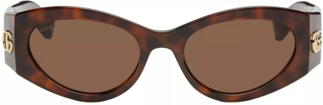 Коричневые солнцезащитные очки «кошачий глаз» Gucci, Havana/Brown