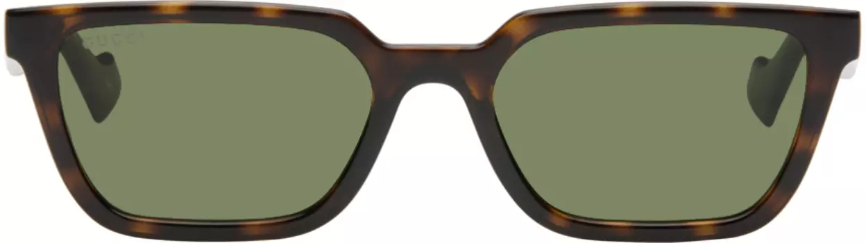 Коричневые солнцезащитные очки «кошачий глаз» Gucci, Havana/Havana/Green