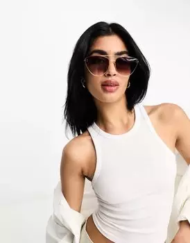 Коричневые солнцезащитные очки «кошачий глаз» River Island