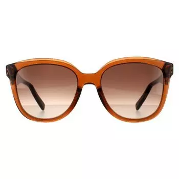 Коричневые солнцезащитные очки с квадратными кристаллами и градиентом Salvatore Ferragamo, коричневый