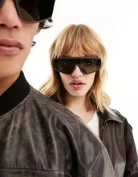 Коричневые солнцезащитные очки-щитки Jeepers Peepers