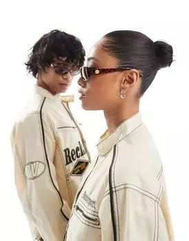 Коричневые солнцезащитные очки унисекс в квадратной обертке Reclaimed Vintage