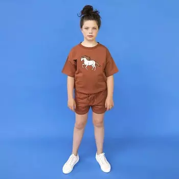 Коричневые спортивные шорты для девочек CarlijnQ, коричневый