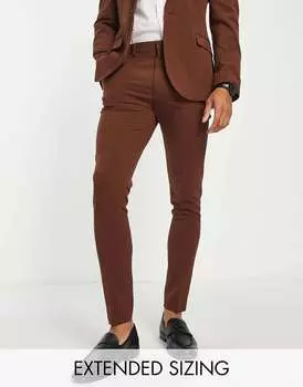 Коричневые суперузкие брюки ASOS