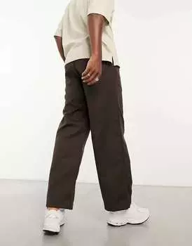 Коричневые свободные прямые брюки чиносы Carhartt WIP brooker
