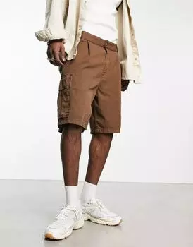 Коричневые свободные шорты карго, окрашенные в готовом виде, Carhartt WIP Cole