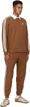 Коричневые тканые спортивные брюки Firebird Adicolor Adidas Originals