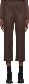 Коричневые толстые брюки Pleats Please Issey Miyake, 2 шт.