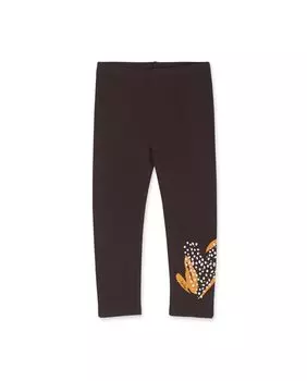 Коричневые трикотажные леггинсы для девочки Tuc tuc, темно коричневый