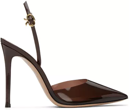 Коричневые туфли D'Orsay с лентой Gianvito Rossi
