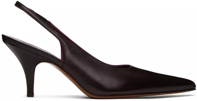 Коричневые туфли на каблуке с ремешком The Row