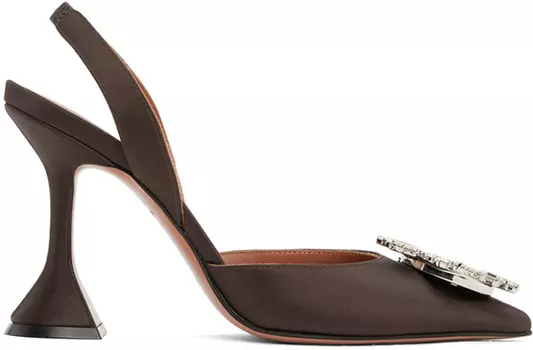 Коричневые туфли на ремешке Amina Muaddi Begum