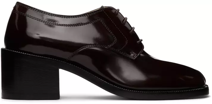 Коричневые туфли Tabi со шнуровкой на каблуке Maison Margiela