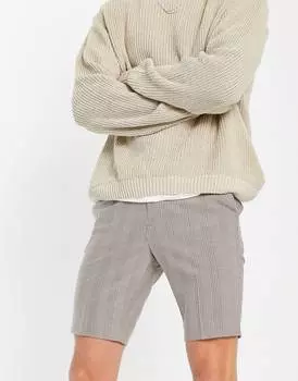 Коричневые узкие элегантные шорты в клетку принца Уэльского ASOS DESIGN