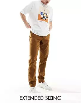 Коричневые узкие брюки без застежек ASOS DESIGN