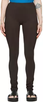 Коричневые узкие леггинсы MM6 Maison Margiela