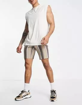 Коричневые узкие шорты с полосками ASOS DESIGN