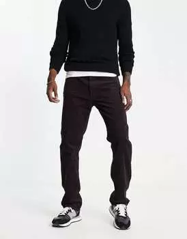 Коричневые вельветовые брюки из чистой ткани Weekday