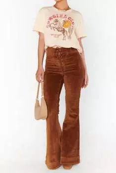 Коричневые вельветовые брюки Saddle Up Show Me Your Mumu