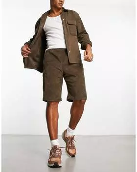 Коричневые вельветовые шорты карго COLLUSION