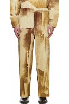 Коричневые ветрозащитные брюки HOMME PLISS ISSEY MIYAKE