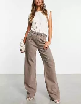 Коричневые выбеленные джинсы ASOS DESIGN