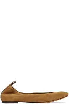 Коричневые замшевые балетки Lanvin
