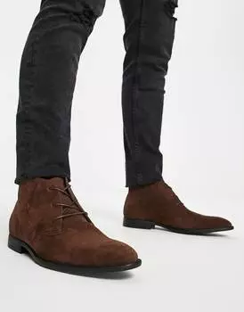 Коричневые замшевые ботинки чукка ASOS DESIGN