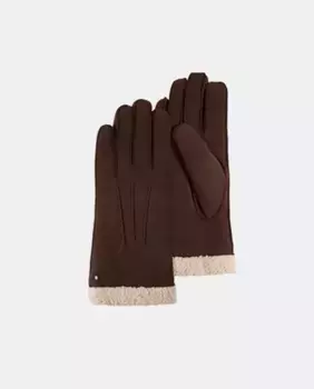 Коричневые замшевые перчатки Isotoner