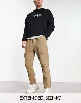 Коричневые зауженные брюки карго ASOS DESIGN