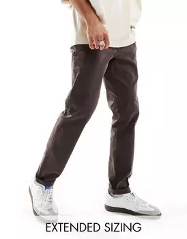 Коричневые зауженные чиносы ASOS DESIGN