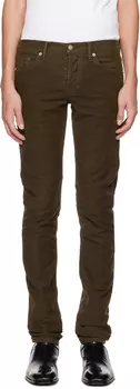Коричневые зауженные джинсы TOM FORD